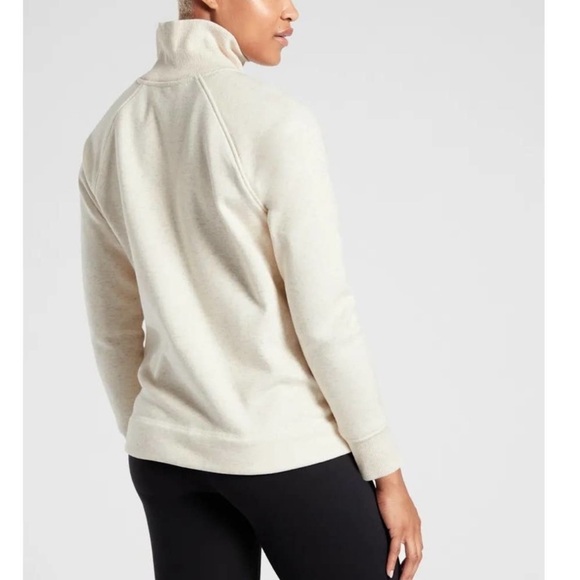 Athleta Cozy Karma Side Zip Plush Funnel Mock Neck Turtleneck Ribbed Sweatshirt - Picture 5 of 12